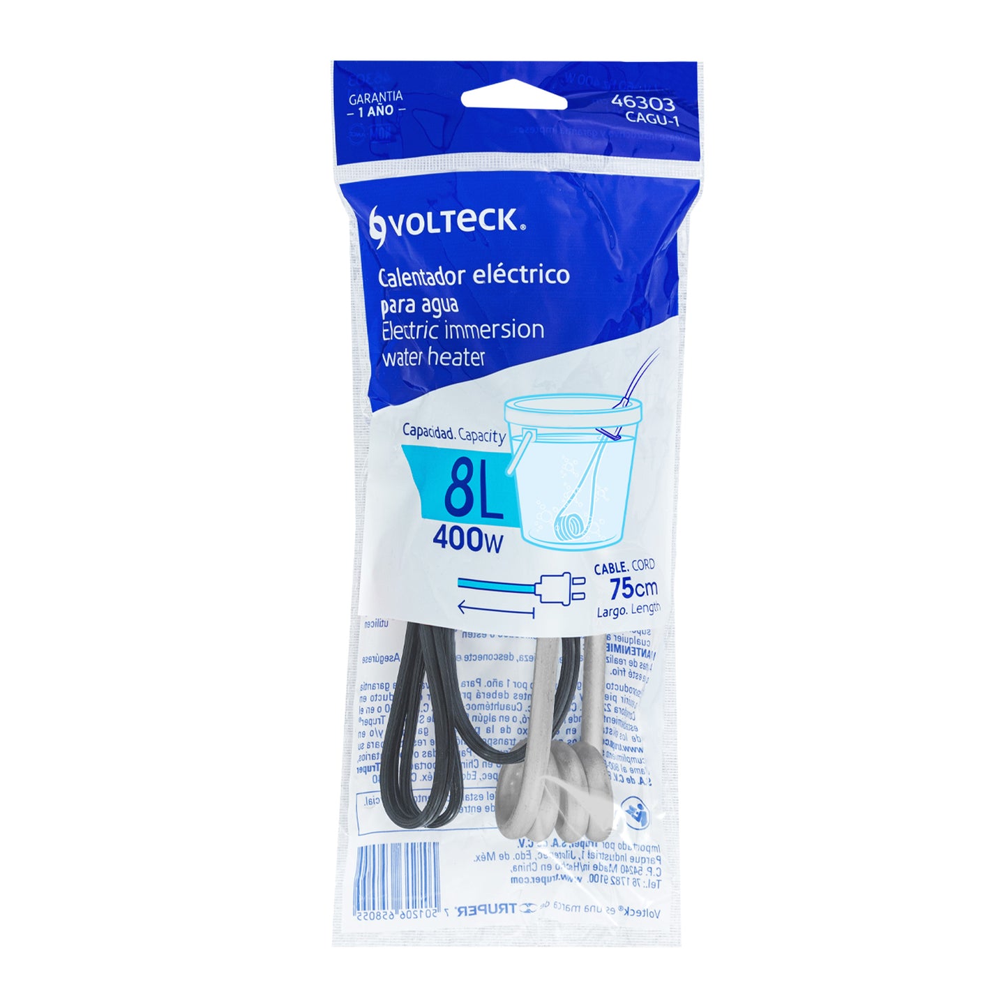 Calentador de inmersión # 1, 400 w 8 litros Volteck