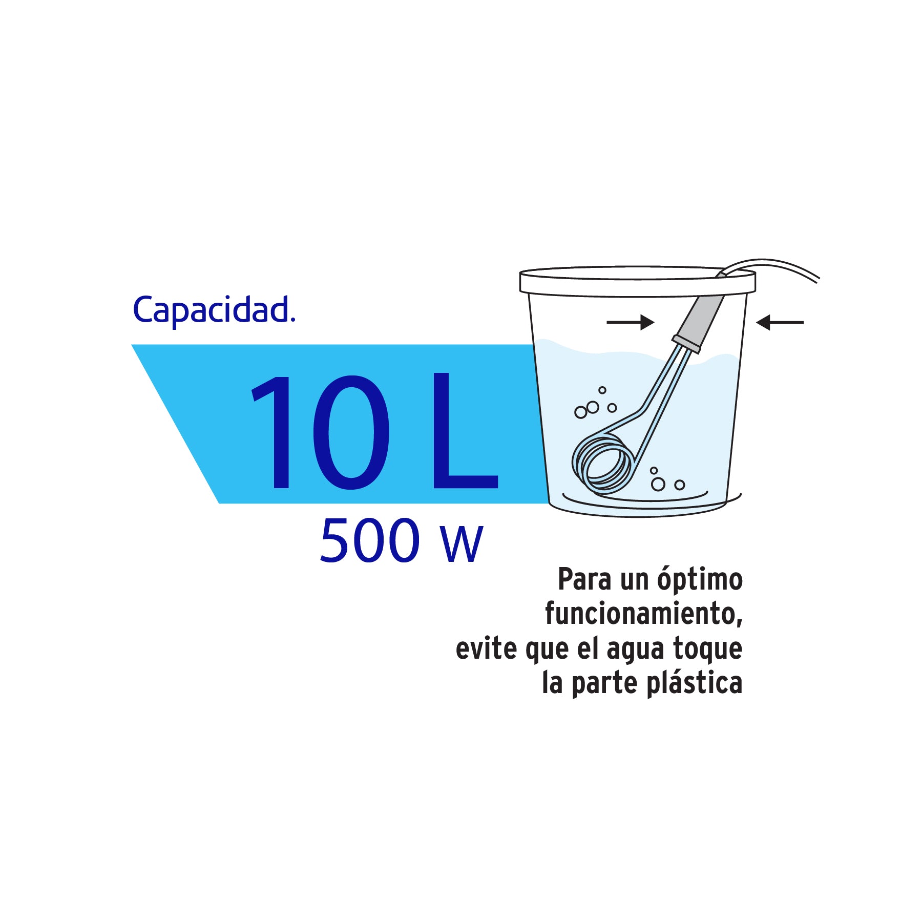 Calentador de inmersión # 2, 500 w 10 litros Volteck