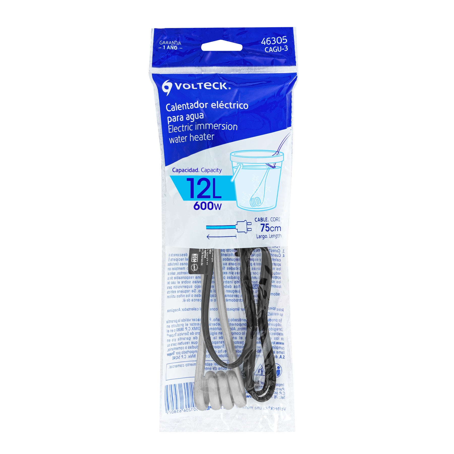 Calentador de inmersión # 3, 600 w 12 litros Volteck