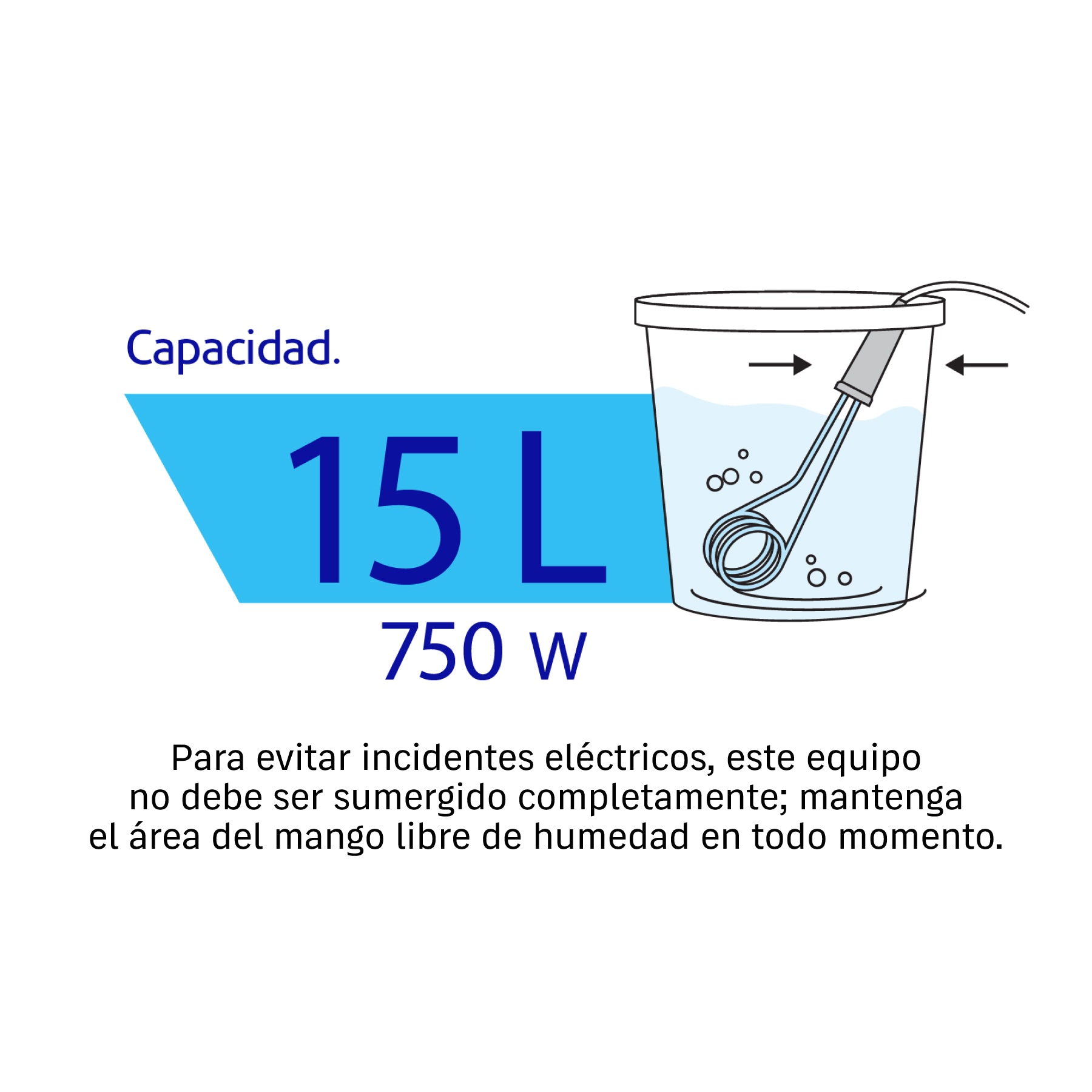 Calentador de inmersión # 4, 750 w 15 litros Volteck
