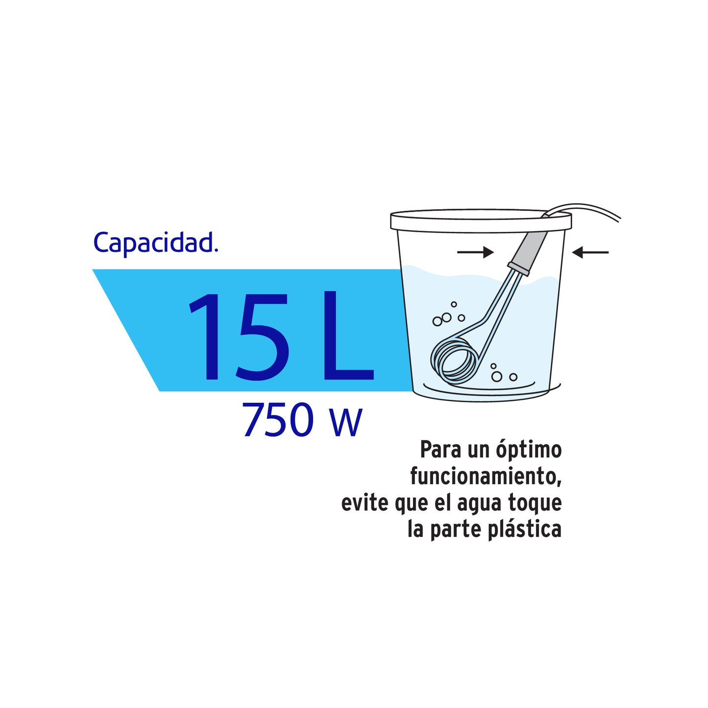 Calentador de inmersión # 4, 750 w 15 litros Volteck