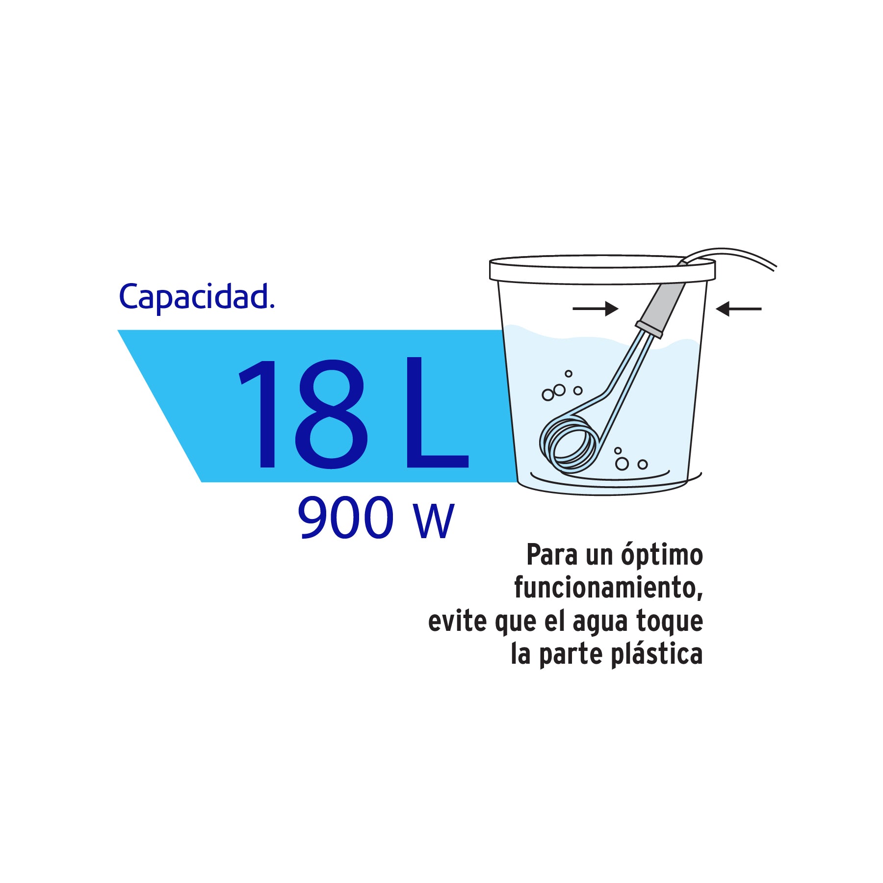 Calentador de inmersión # 5, 900 w 18 litros Volteck