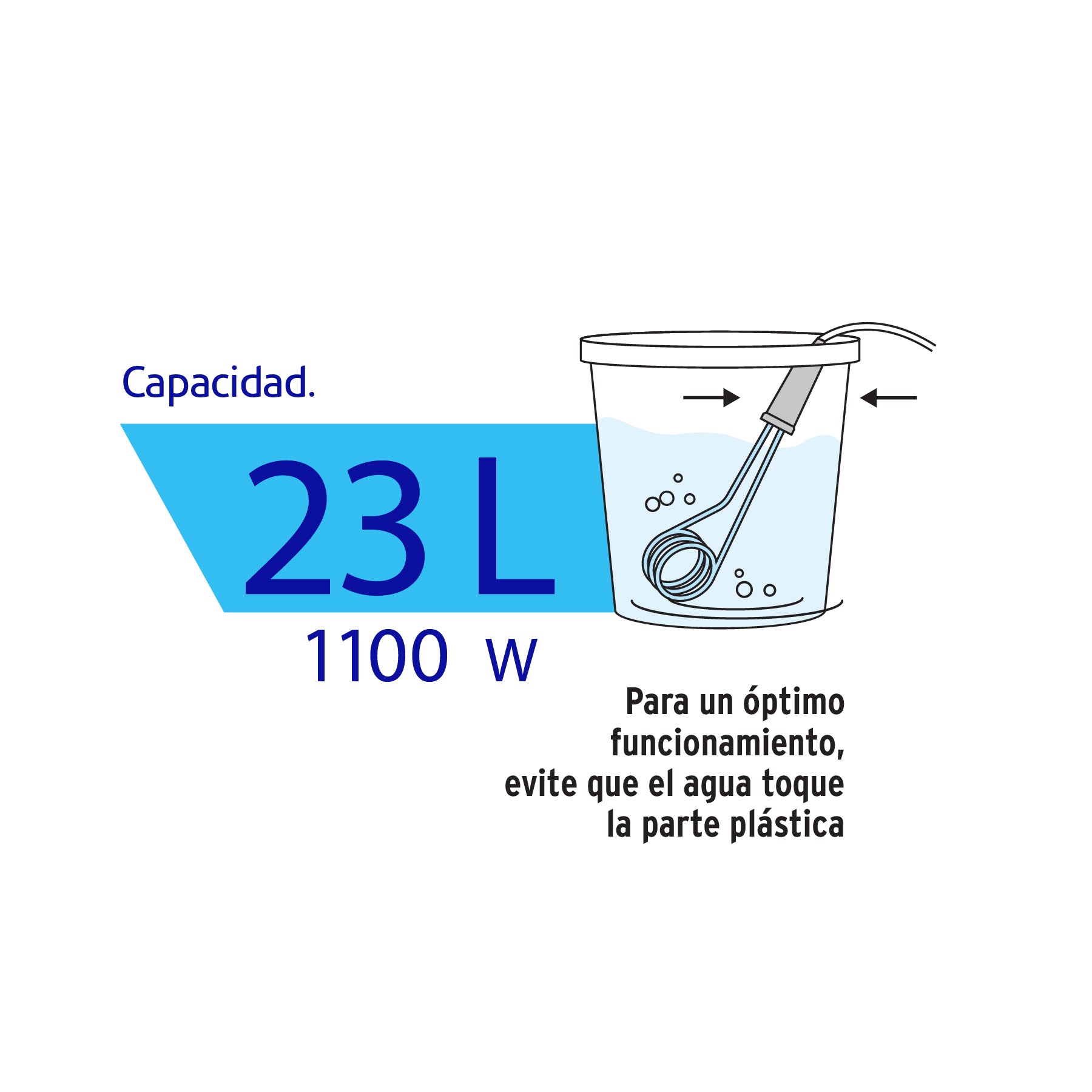 Calentador de inmersión # 6, 1100 w 23 litros Volteck