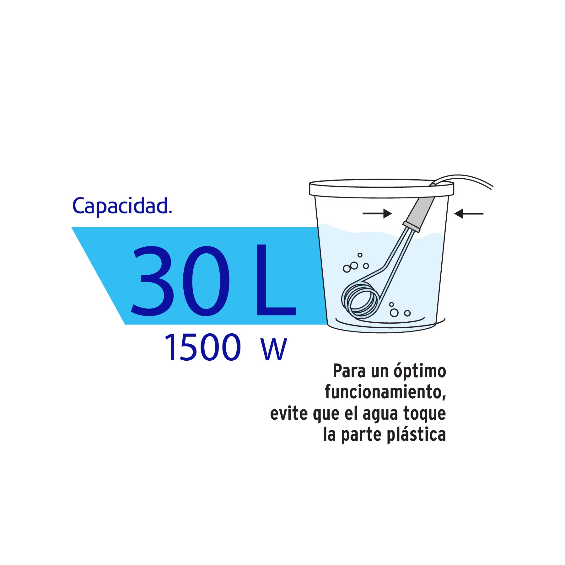 Calentador de inmersión # 8, 1500 W 27 litros Volteck