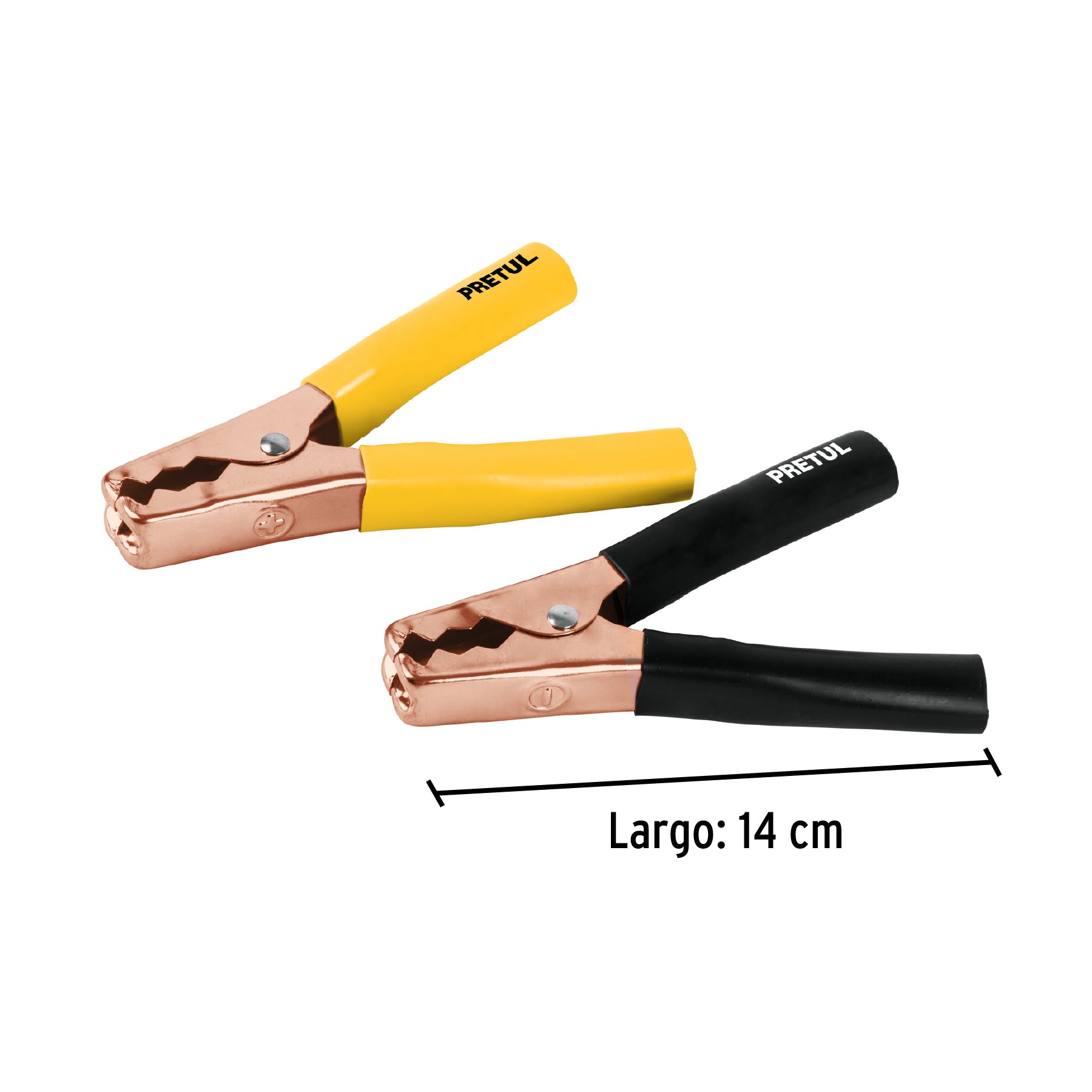 Caimanes para cable pasa corriente, 2 piezas, pretul