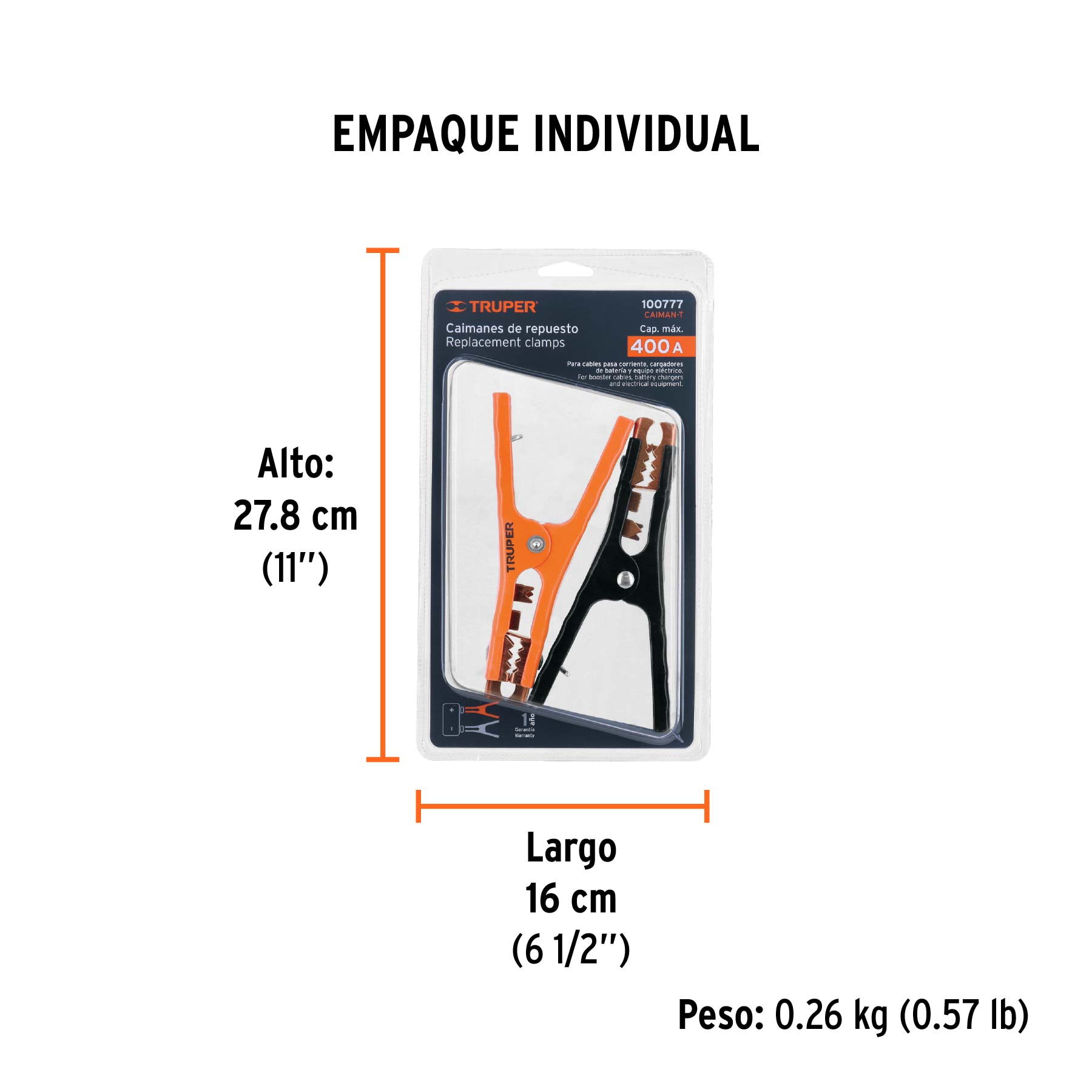Pinzas caimán para cable pasa corriente, 2 piezas