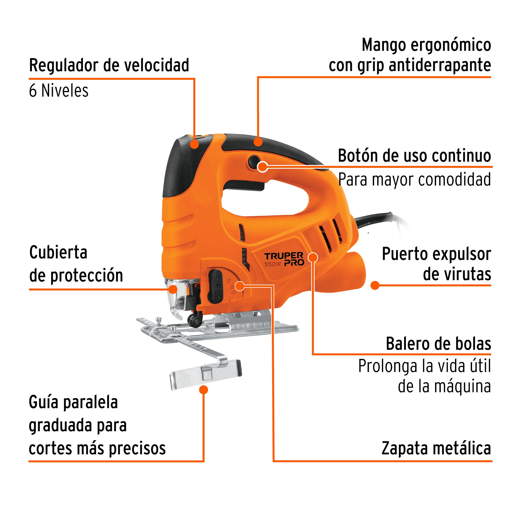 Sierra caladora, profesional, 550 W