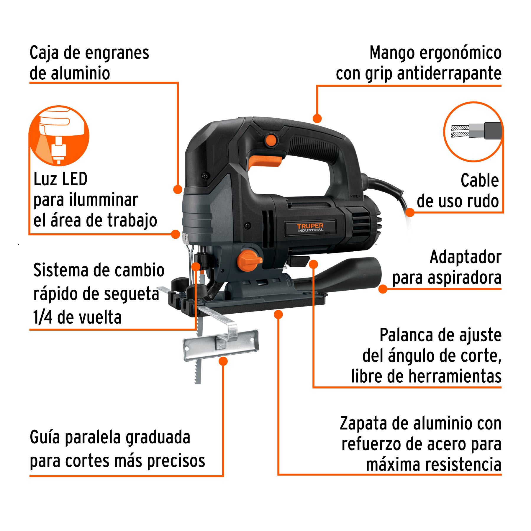 Sierra caladora, industrial, 750 W