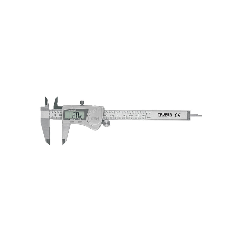 Calibrador digital de 6", milimétrico y standard