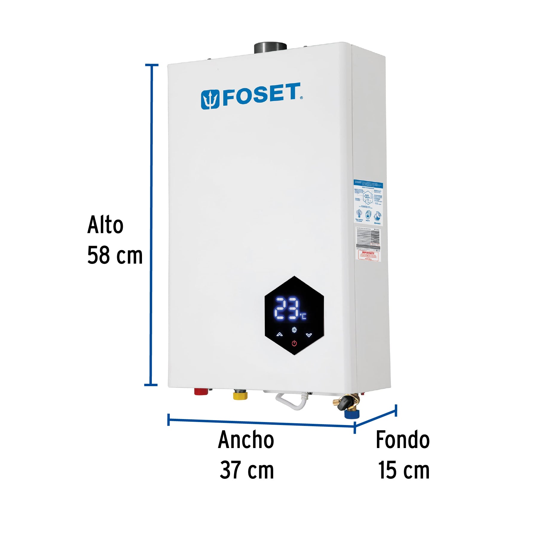 Calentador instantáneo modulante,16 L, gas LP, 3 servicios