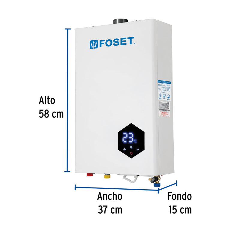 Calentador instantáneo modulante,16 L, gas LP, 3 servicios