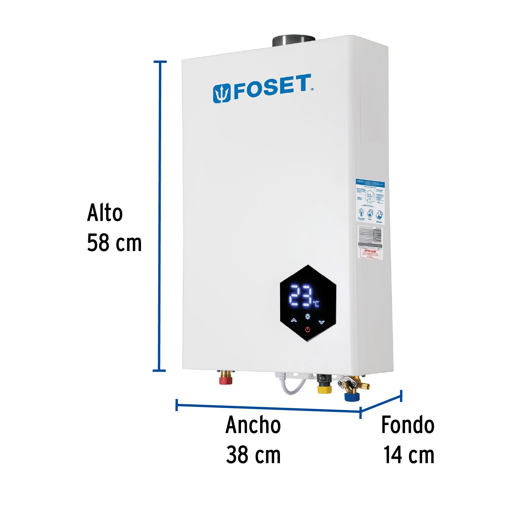 Calentador instantáneo modulante,24 L, gas LP, 4 servicios