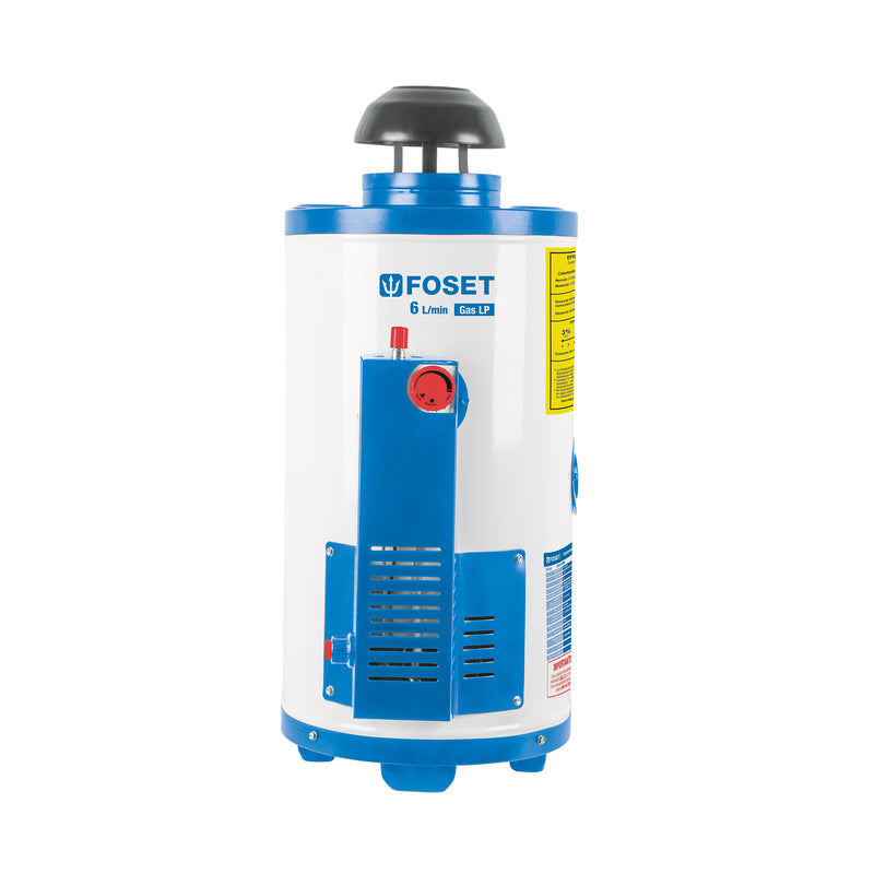 Calentador paso 6L gas L.P. piezo eléct.