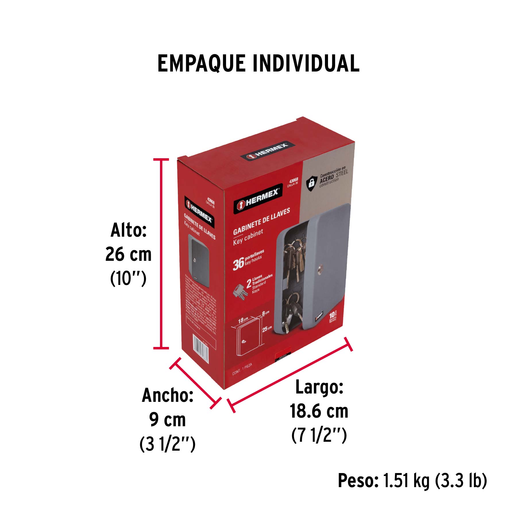 Caja para 36 llaves