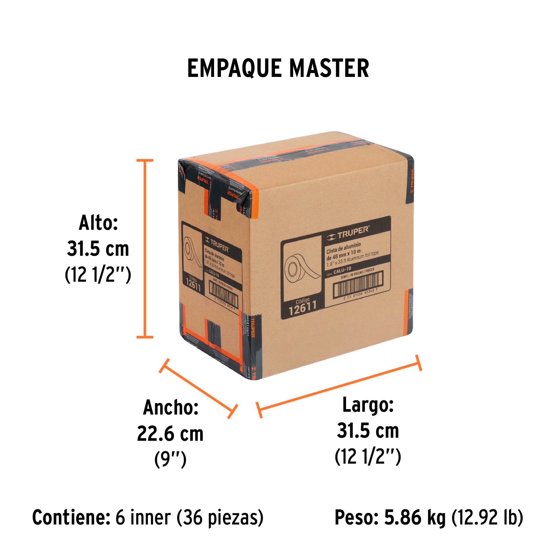 Cinta de aluminio 48 mm x 10 m