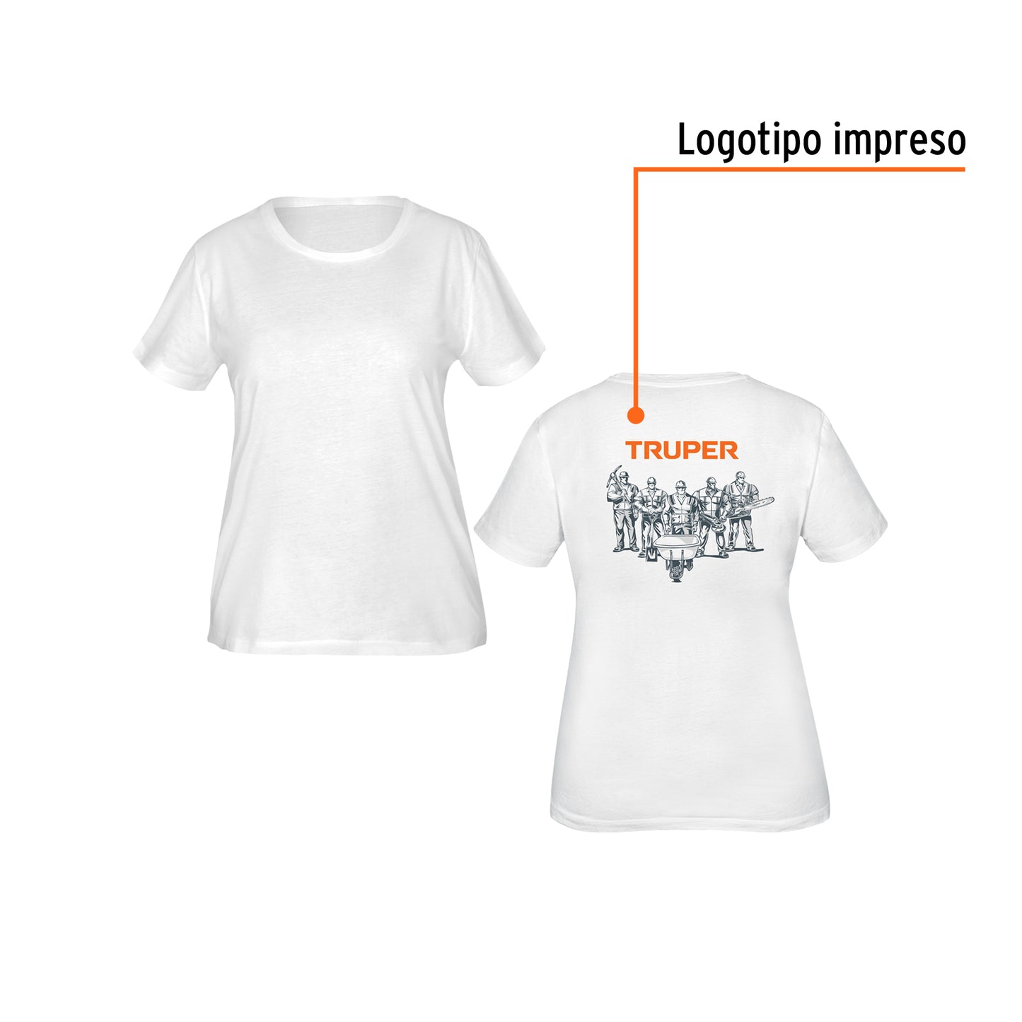 Playera cuello redondo para mujer, blanca, CH, Truper