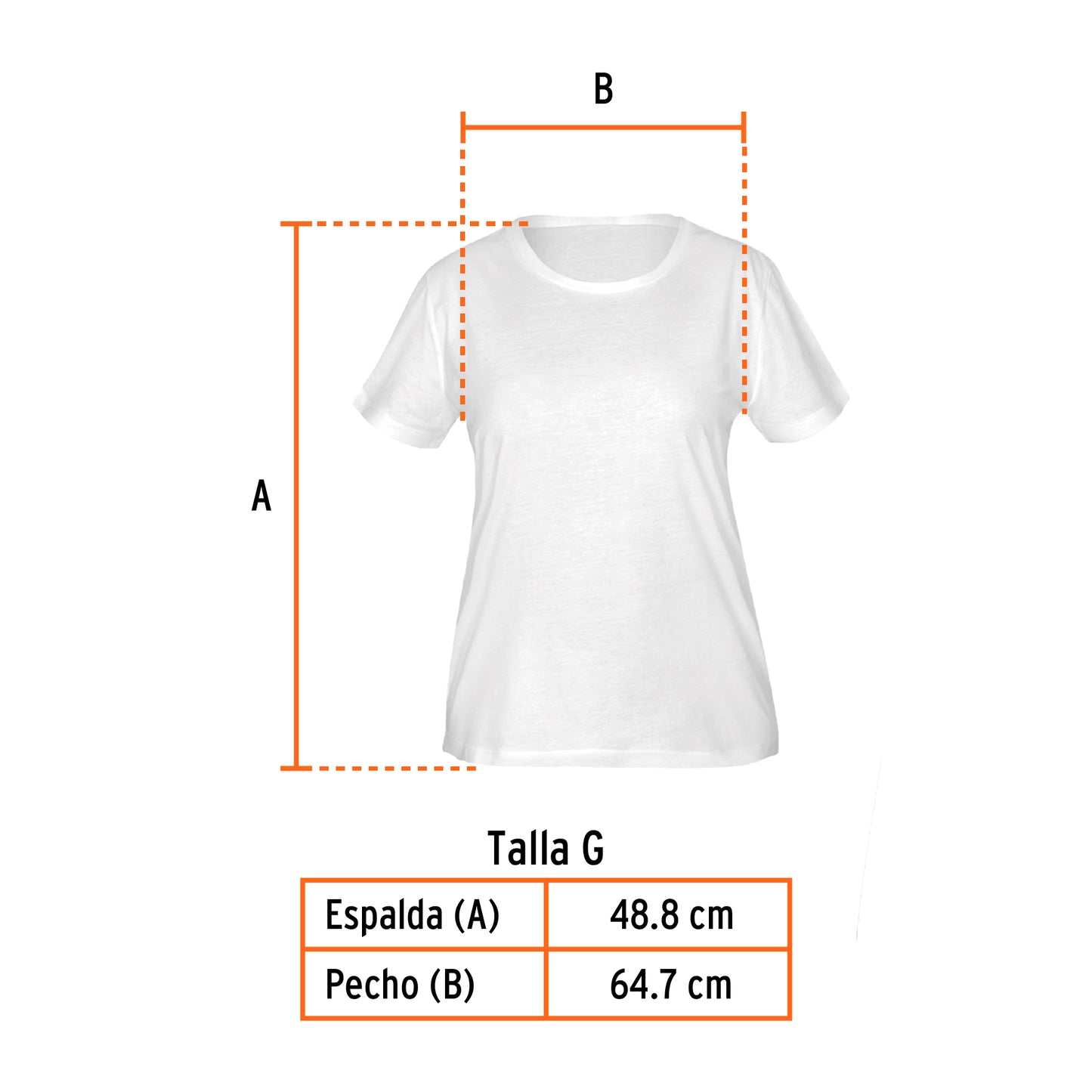 Playera cuello redondo para mujer, blanca, G, Truper