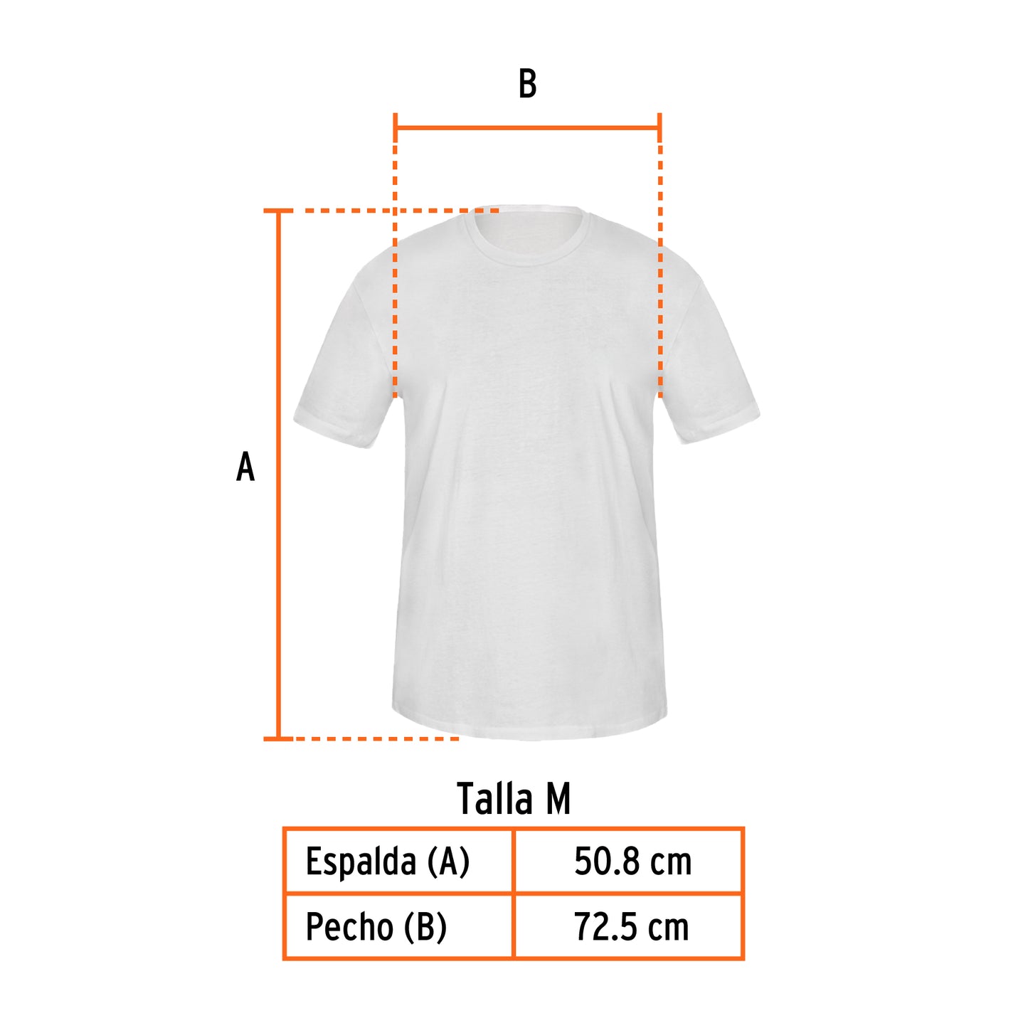 Playera cuello redondo para hombre, blanca, M, Truper