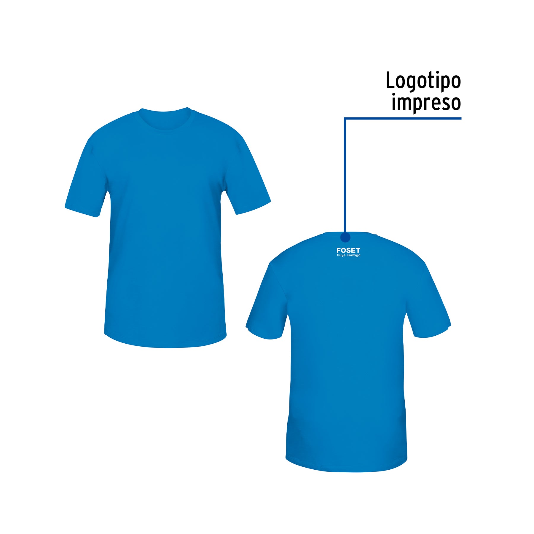 Playera cuello redondo para hombre, azul, M, Truper