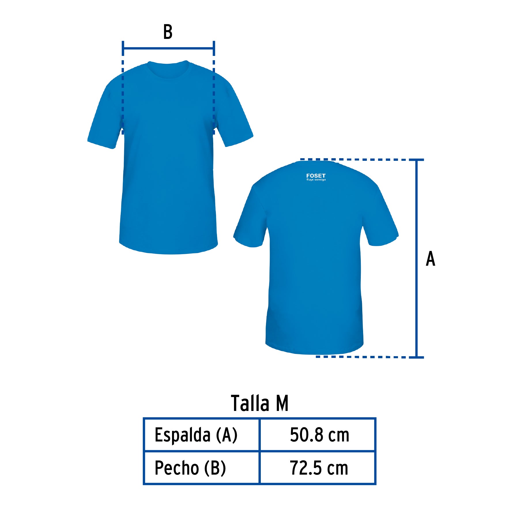 Playera cuello redondo para hombre, azul, M, Truper