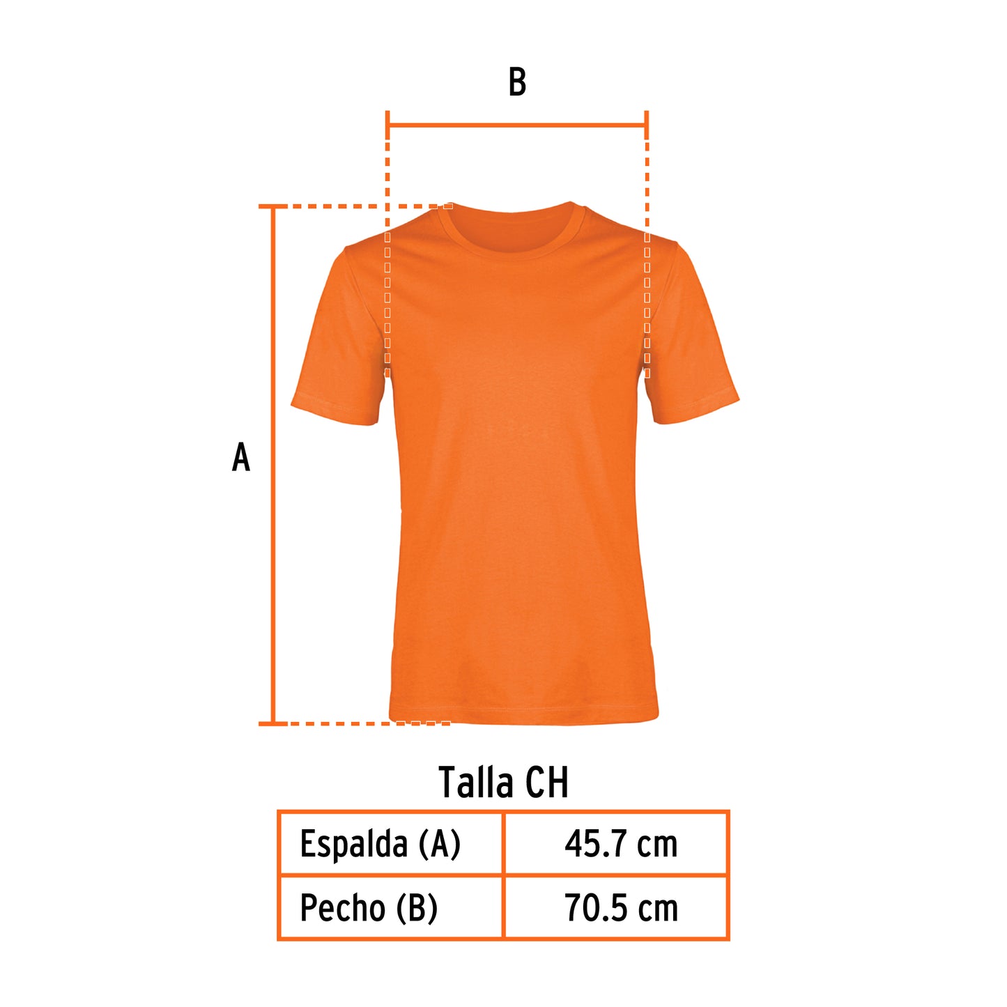 Playera cuello redondo para hombre, naranja, CH, Truper