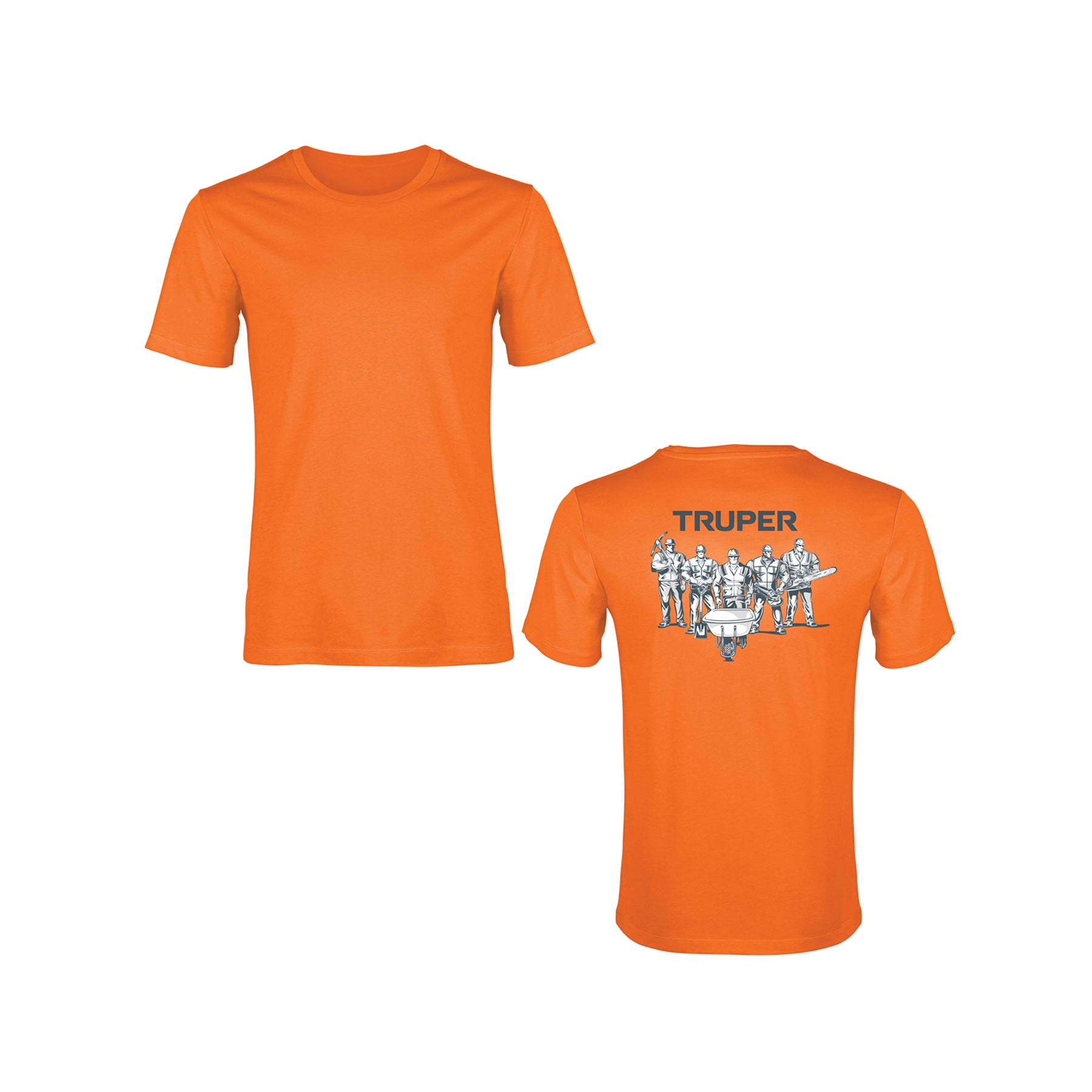 Playera cuello redondo para hombre, naranja, M, Truper