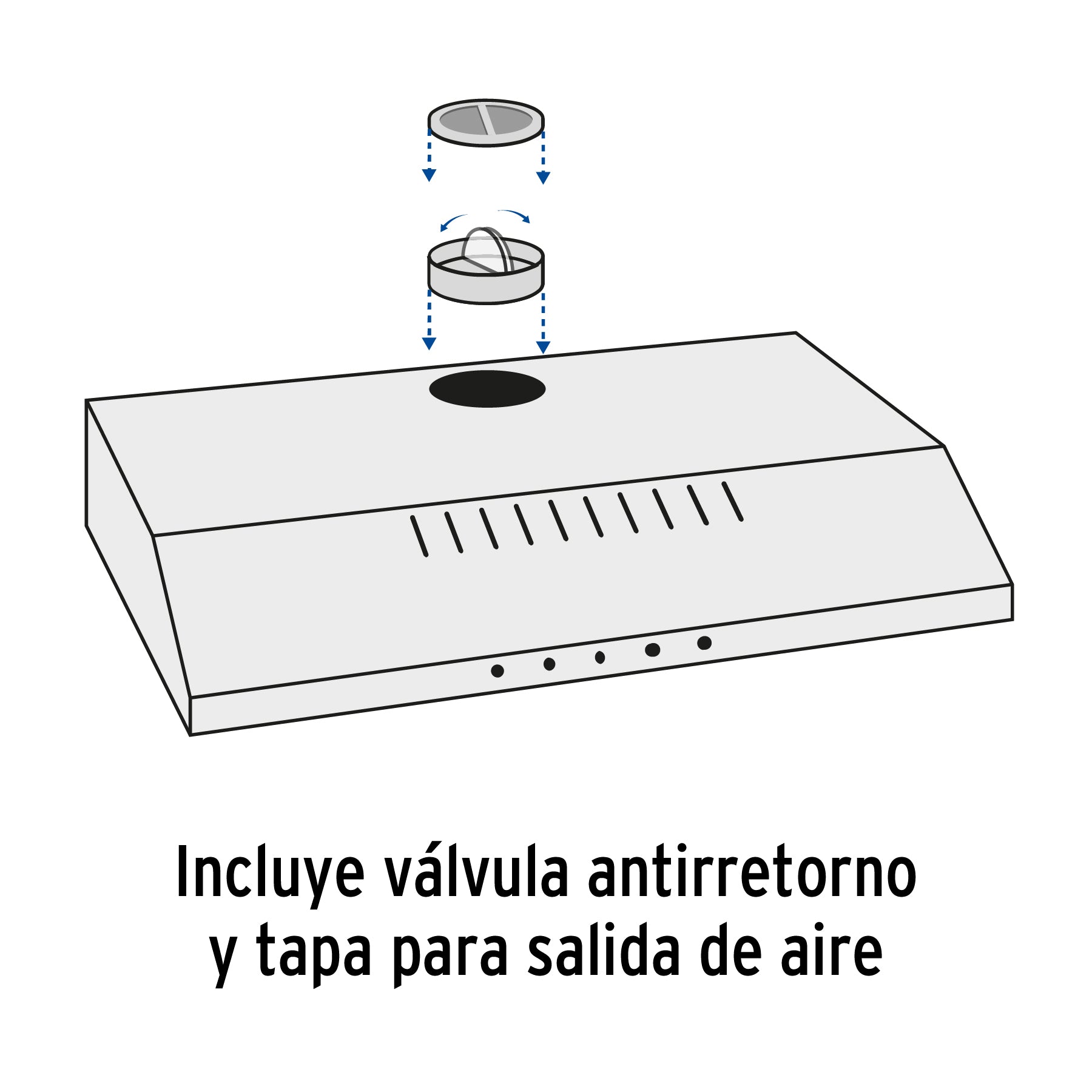Campana extractora 60 cm, empotrable, negra, Foset