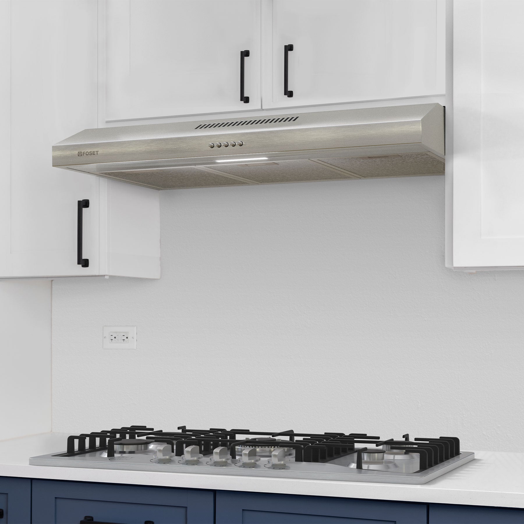 Campana extractora 60 cm, de pared, acero inoxidable, Foset