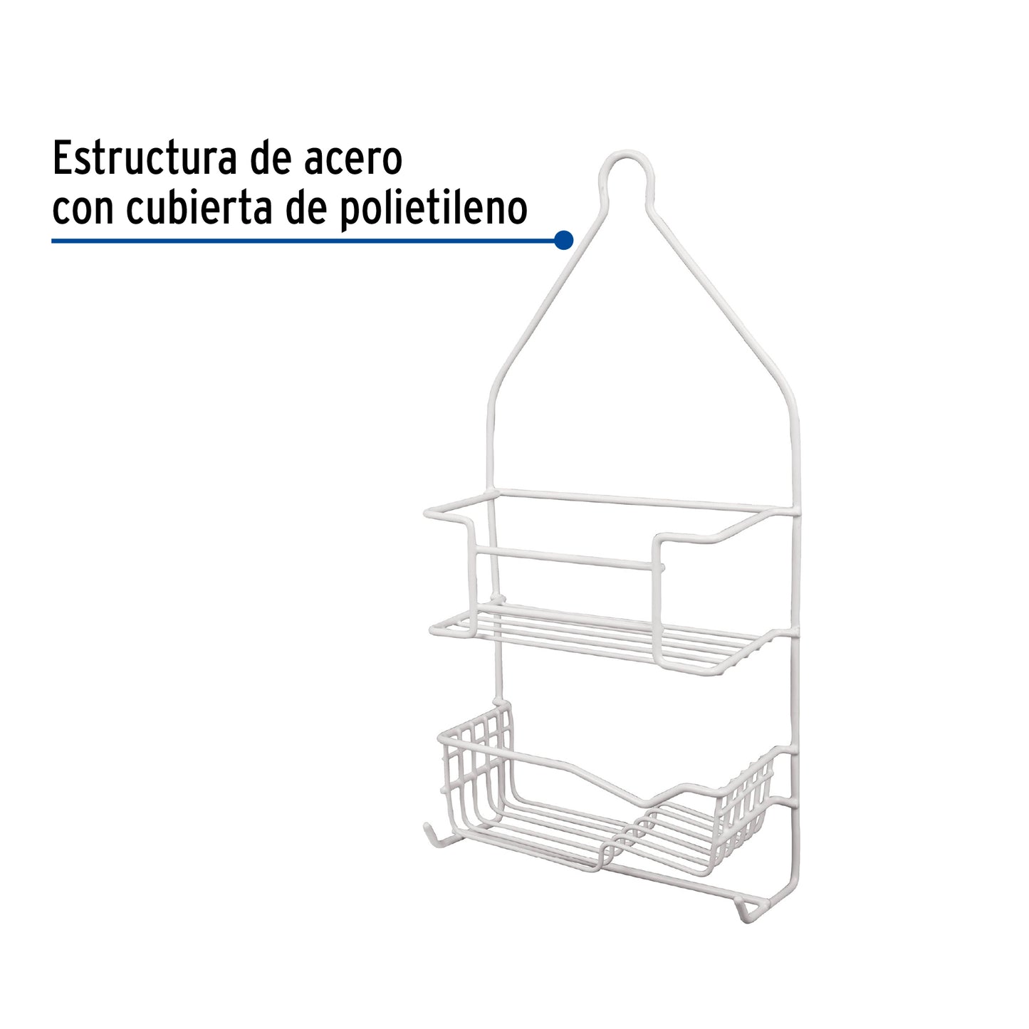 Canastilla para regadera, doble,rectangular