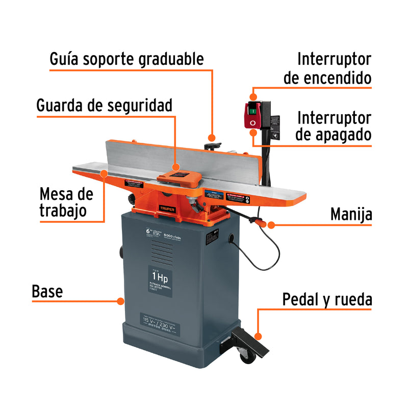Canteadora 6' de 750 W (1 HP), Truper