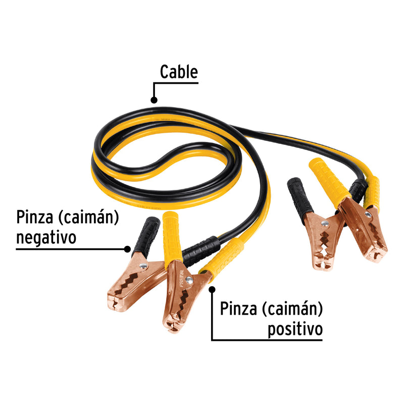 Cables pasa corriente, 2 m, calibre 10 awg, pretul