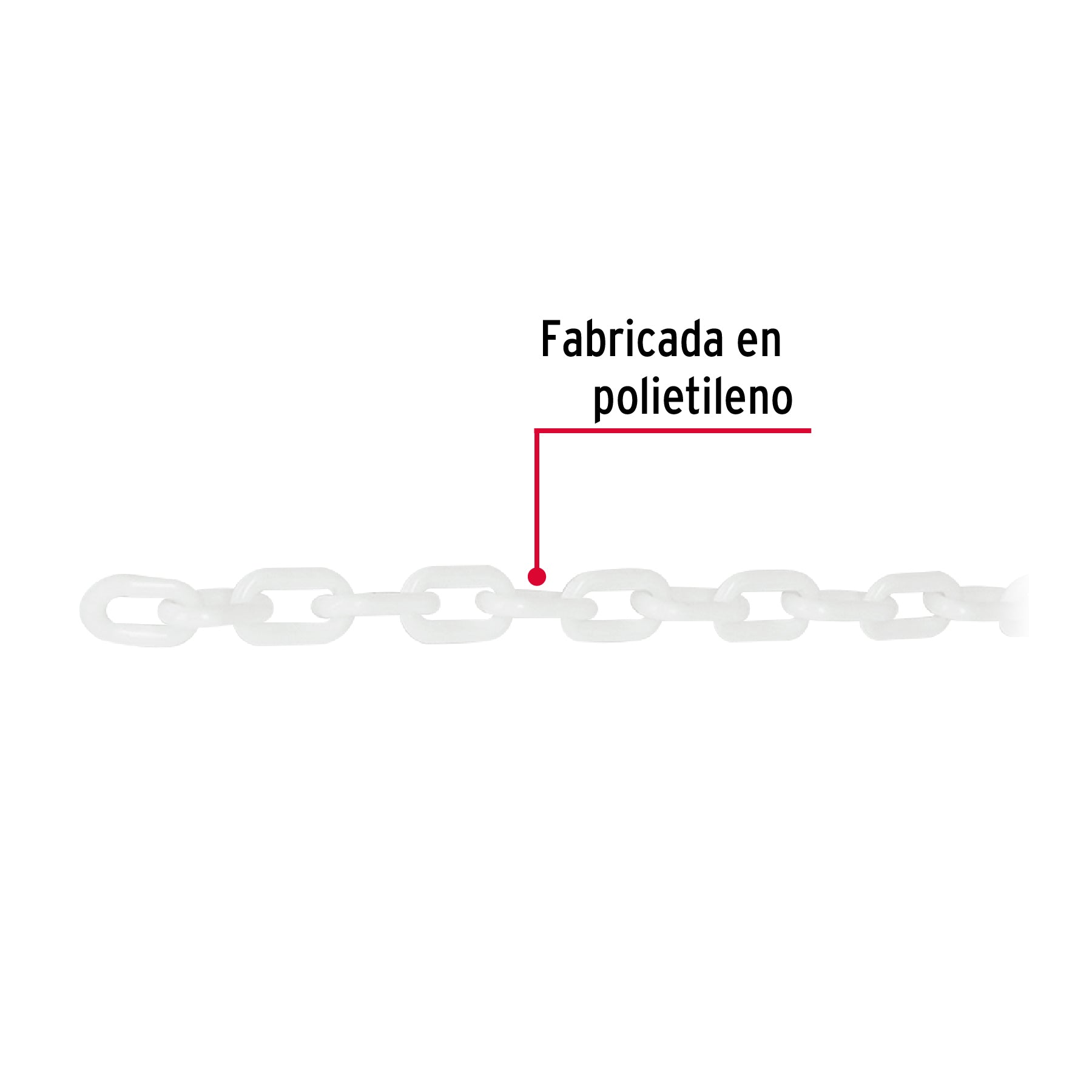 Cadena de plástico de 3mm, blanca