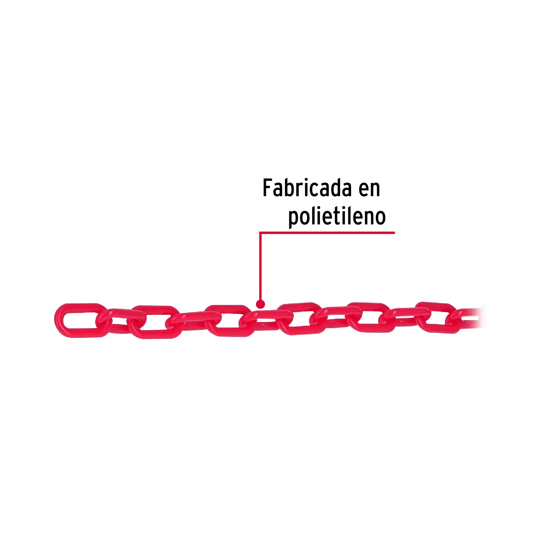 Cadena de plástico de 3mm, roja