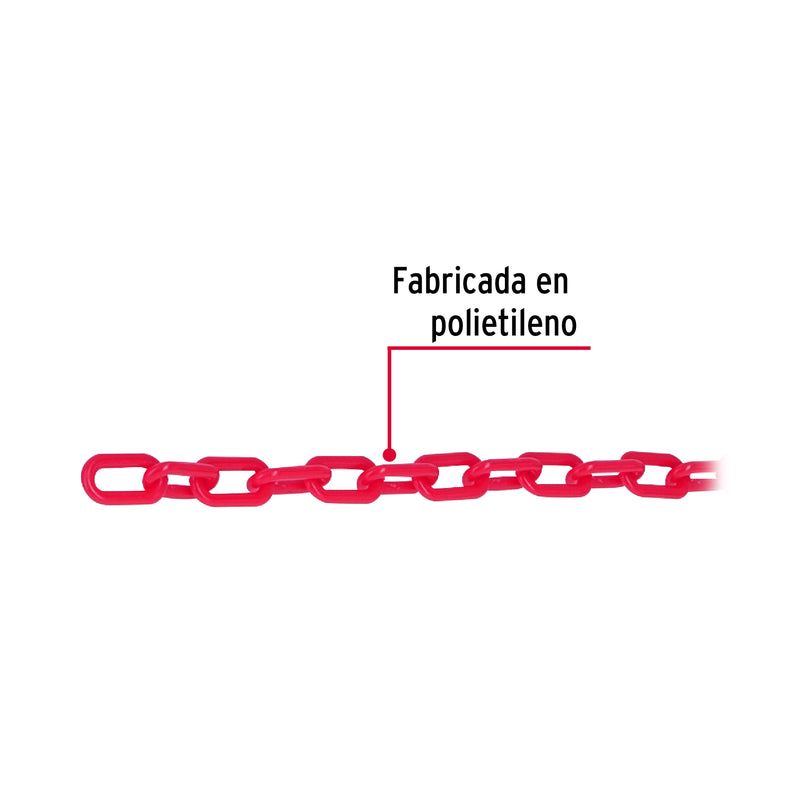 Cadena de plástico de 3mm, roja