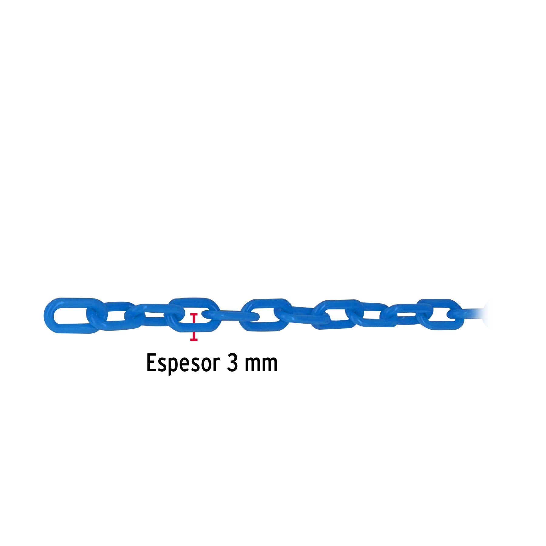 Cadena de plástico de 3mm, azul