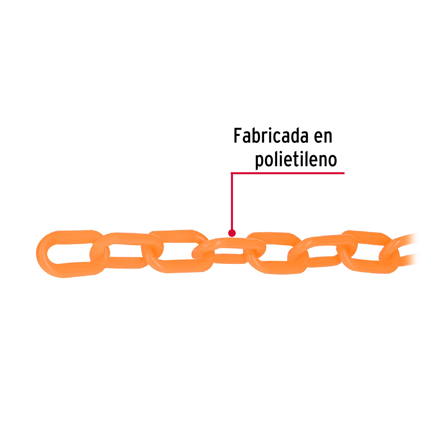 Cadena de plástico de 5mm, naranja