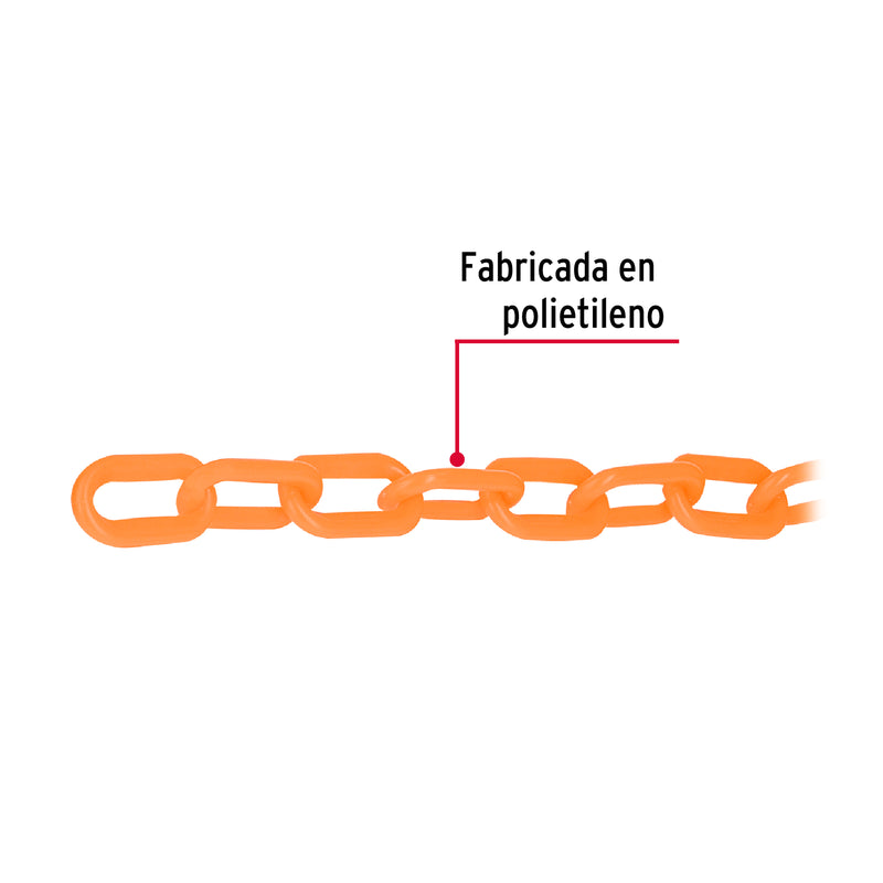 Cadena de plástico de 5mm, naranja