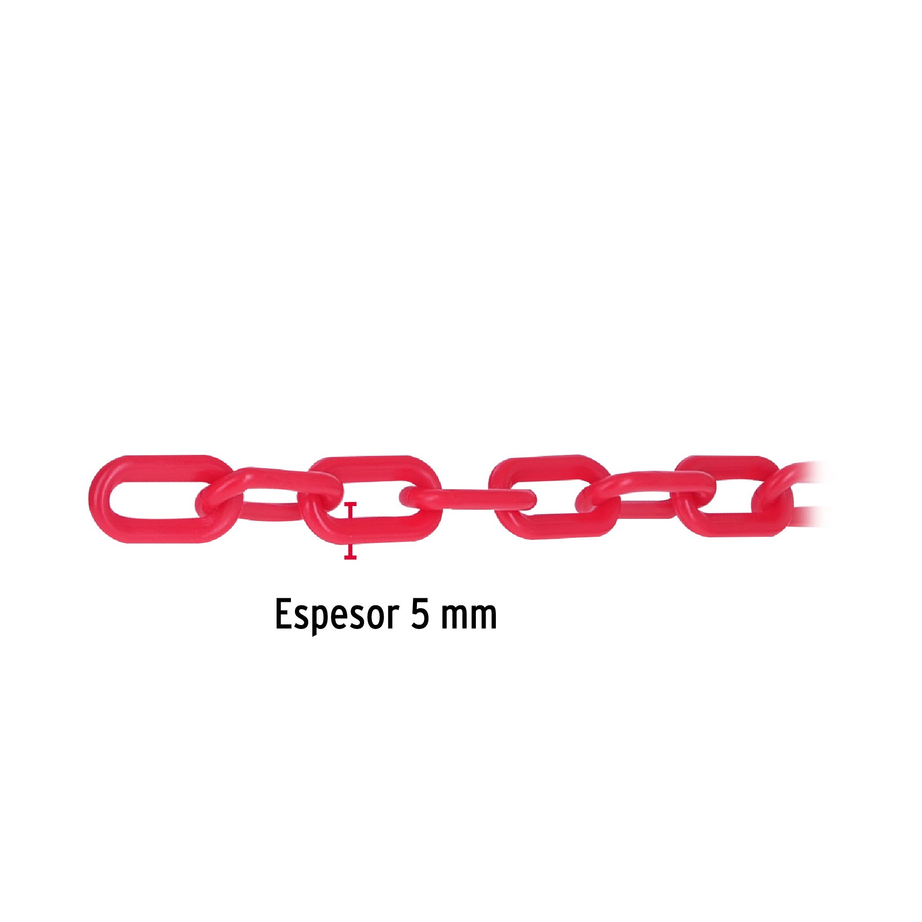 Cadena de plástico de 5mm, roja