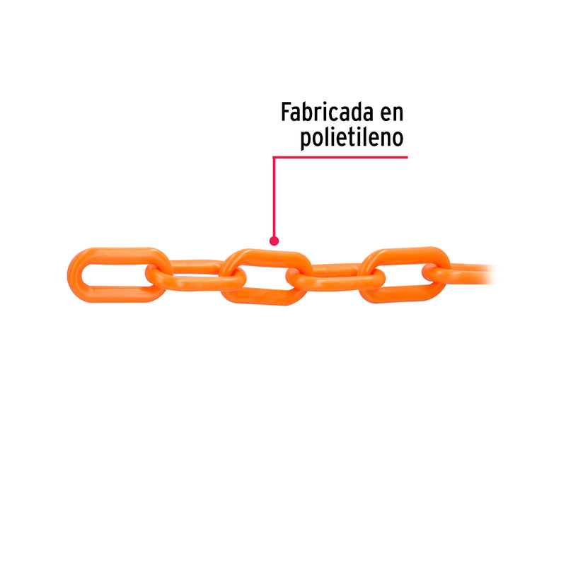 Cadena de plástico de 8mm, naranja
