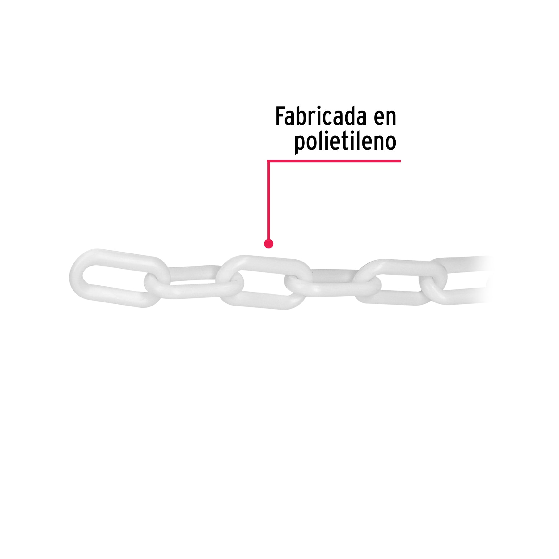 Cadena de plástico de 8mm, blanca