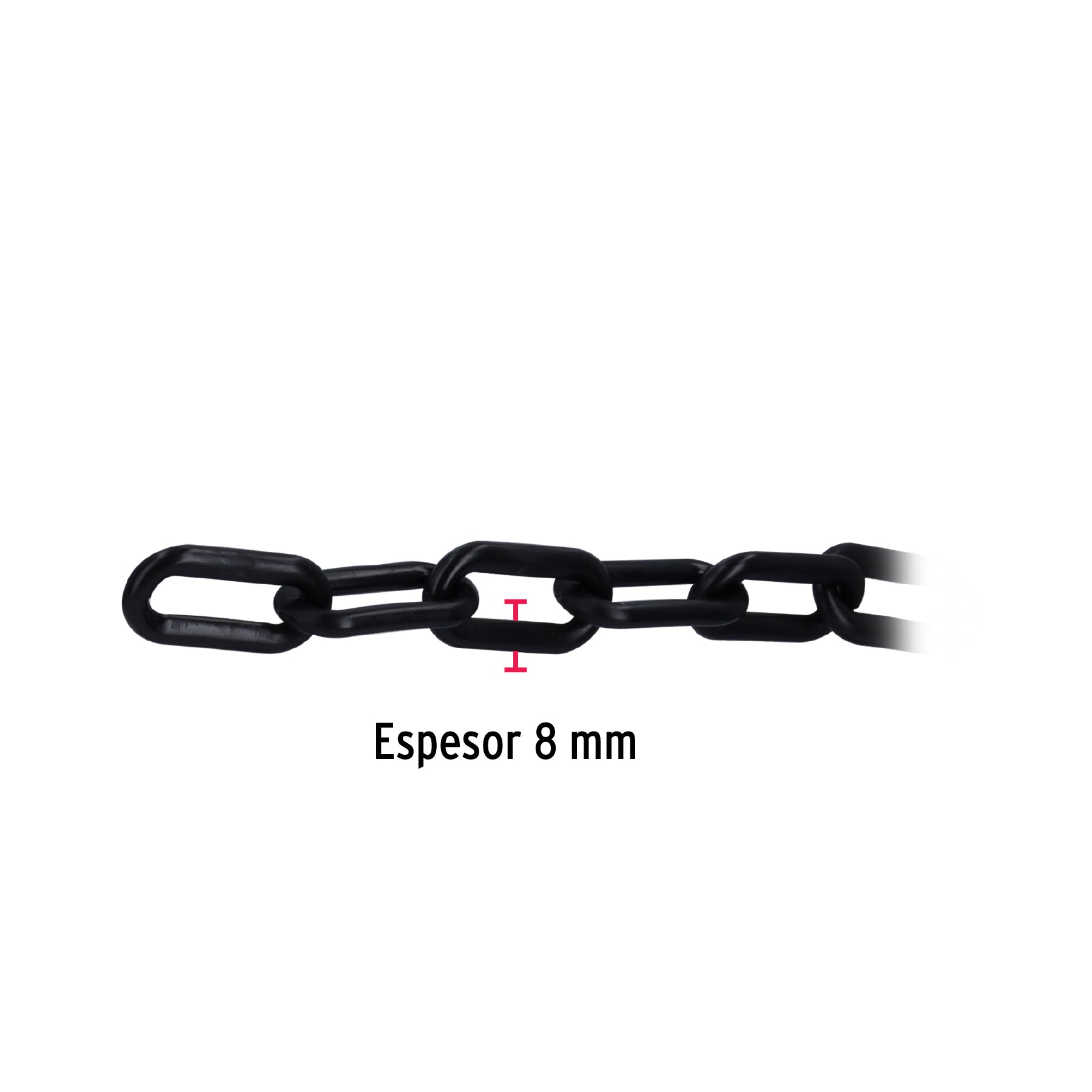 Cadena de plástico de 8mm, negra