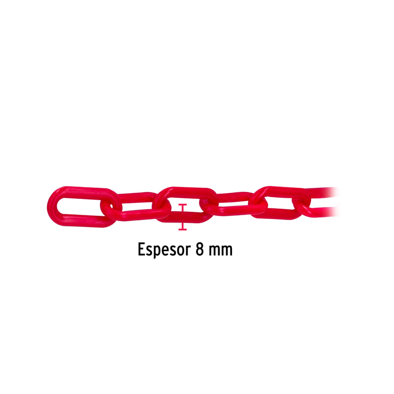 Cadena de plástico de 8mm, roja