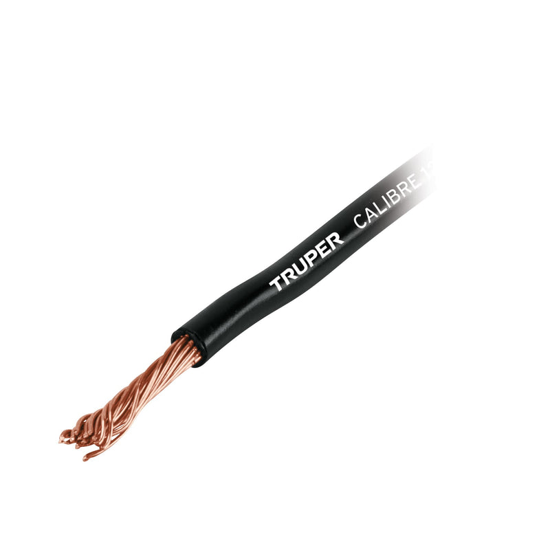 Cable primario, calibre 10, rollo 2.5 m, negro