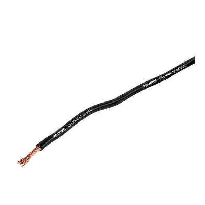 Cable primario, calibre 12, rollo 3.5 m, negro