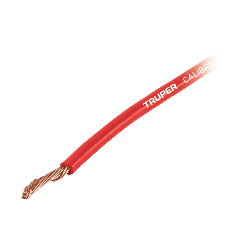 Cable primario, calibre 12, rollo 3.5 m, rojo