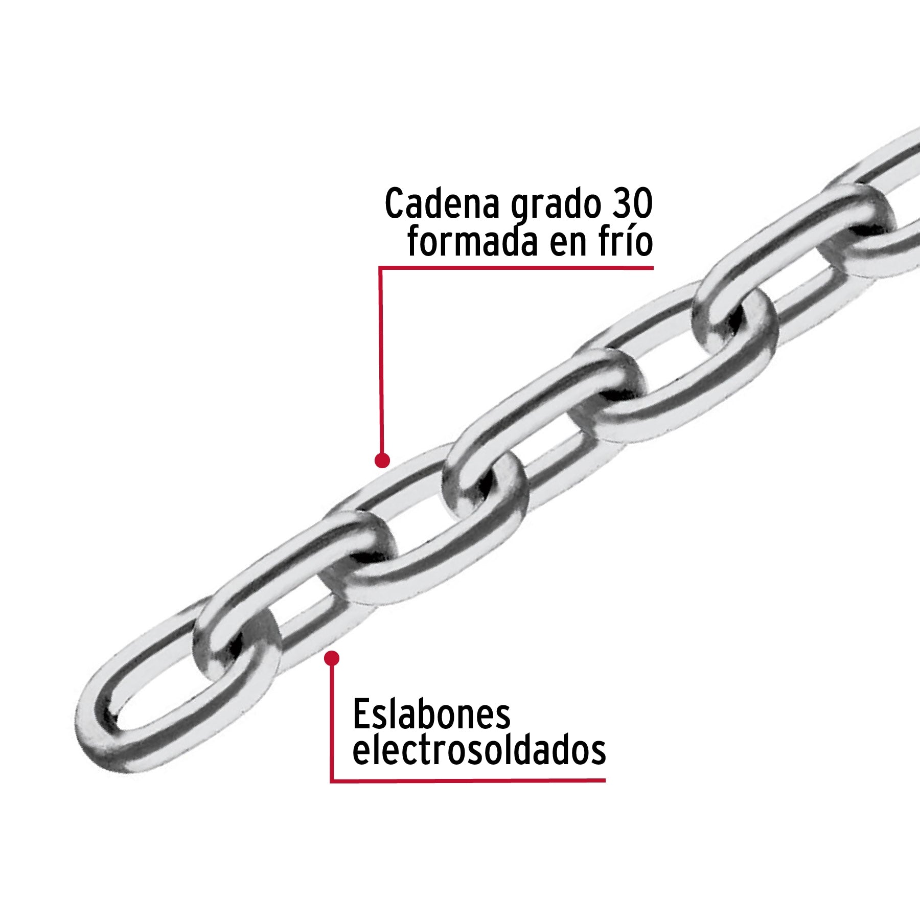 Cadena pulida de 1/4"