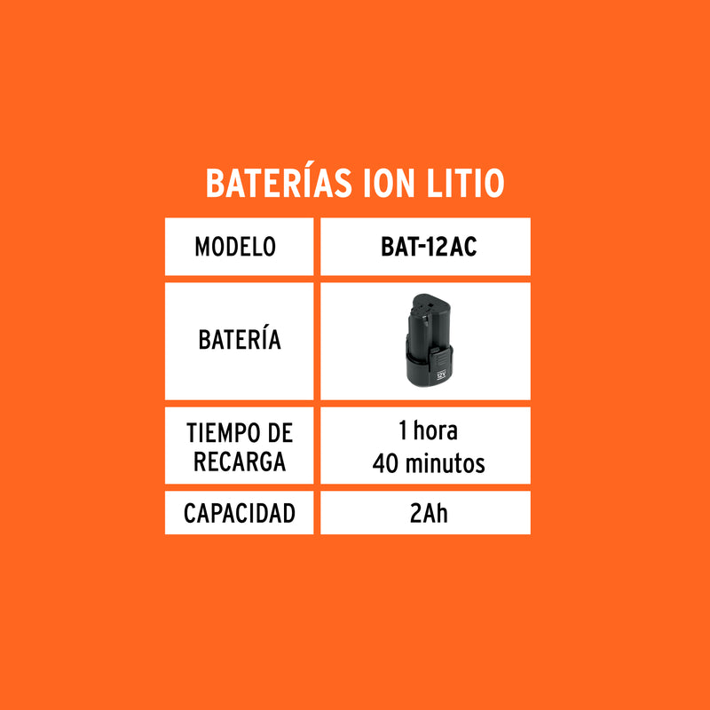 Cargador de baterías, ión litio,  12 V para taladro TALI-12A