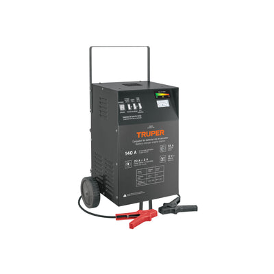 Cargador de baterías con ruedas 12 V, 140 A