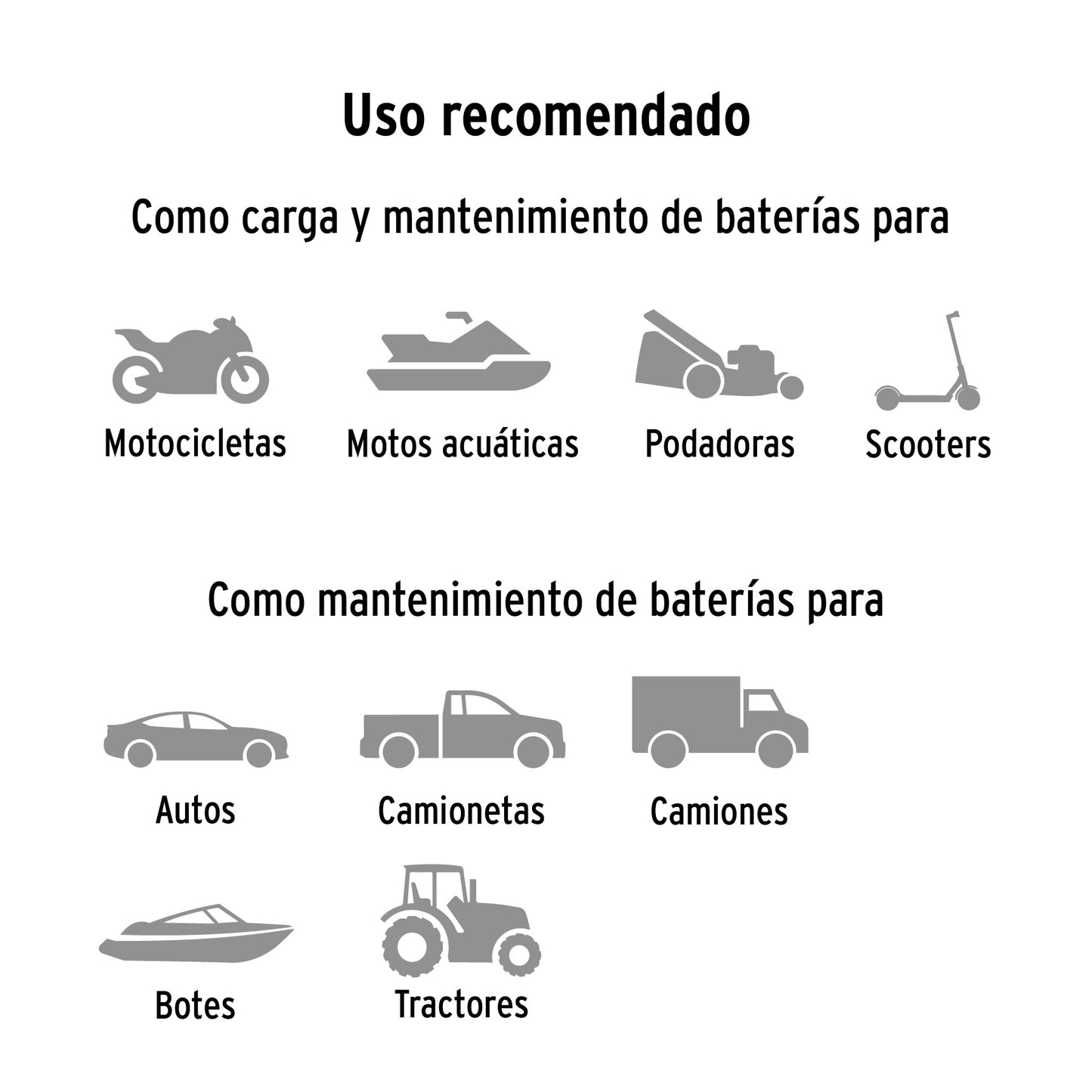 Cargador de 1 A para baterías de 6 y 12V