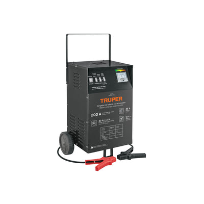 Cargador de baterías con ruedas 12 V, 200 A